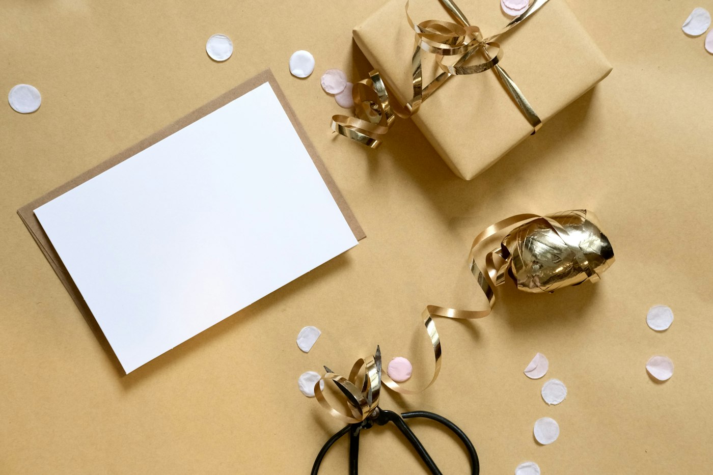 Blank card and ribbon, ready for your personal message